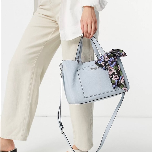 Steve Madden parker tote bag with scarf tie in light blue - Picture 2 of 10